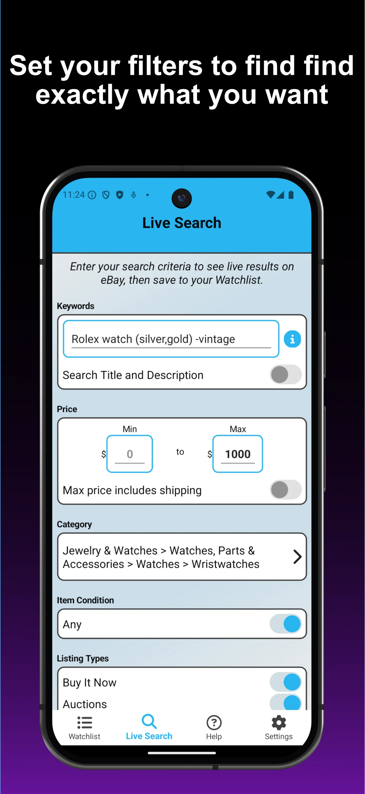 SeeSpotBid - Alerts for eBay screenshot